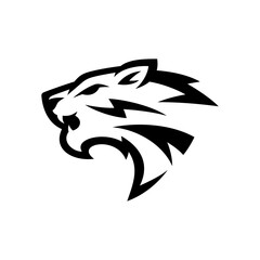 tiger head silhouette icon logo design vector illustration