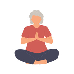 Elderly lady doing sports outdoor. Sports, leisure for Senior People.