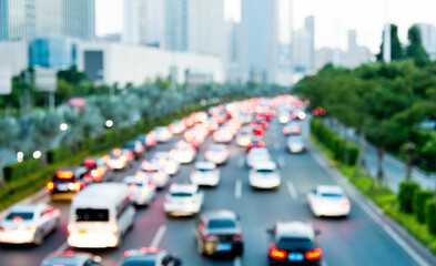 Blur traffic lights on the street