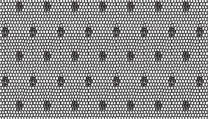Seamless pattern of black dot mesh lace fabric - obrazy, fototapety, plakaty