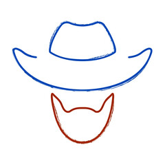 brush cowboy on a white background. Vector illustration.