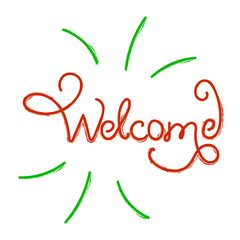 Obraz premium welcome brush on white background. Vector illustration.