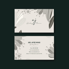 Naklejka na ściany i meble Classic Business Card Design For Weeding Company, Weeding Planner, Weeding Agent, Floral Wedding Planner Business Card