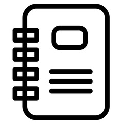 Notebook Icon represents note-taking, writing, and documentation, embodying ideas, thoughts, and creativity