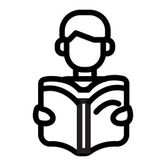 Reading Icon symbolizes reading, knowledge, and learning, representing the act of exploring ideas, stories, and information through written text.
