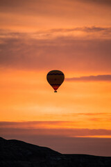 hot air balloon at sunrise