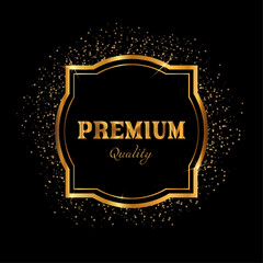 Gold frame. Premium quality. Gold and black