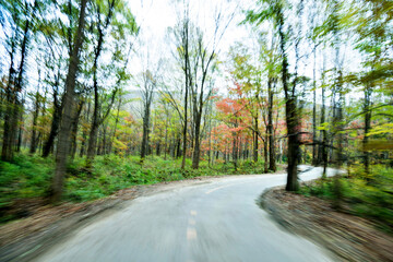 Empty road in motion blur