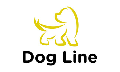 Fototapeta premium dog line art free vector 