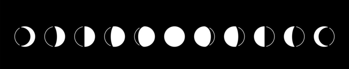 Moon phases icon set Illustration