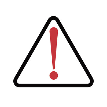 isolated illustration symbol of caution, warning, danger, attention please triangle red black exclamation mark sign design 