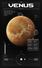 The Solar System-Venus and its characteristics vector illustration © BonkersArt