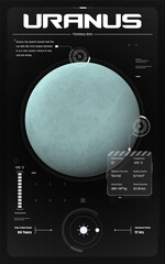 The Solar System-Uranus and its characteristics vector illustration