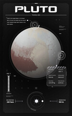 The Solar System-Pluto and its characteristics vector illustration