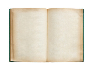 Old book open isolated with clipping path for mockup