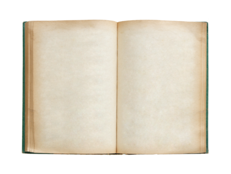 Old book open isolated with clipping path for mockup