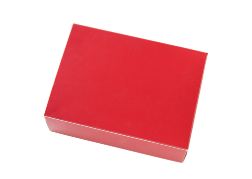 red package box isolated with clipping path for mockup