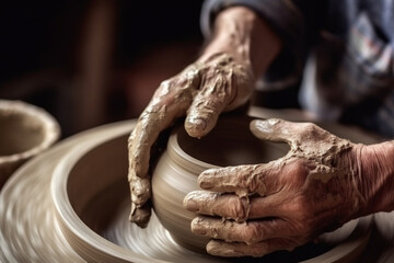 Detail of Potter Hands working