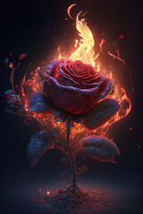 ROSE IN FIRE