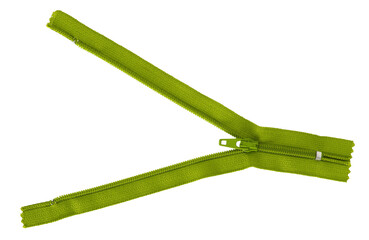 yellow zipper isolated with clipping path