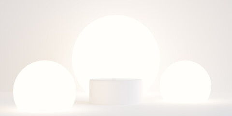minimal scene with geometric podium for product presentation. 3d illustration
