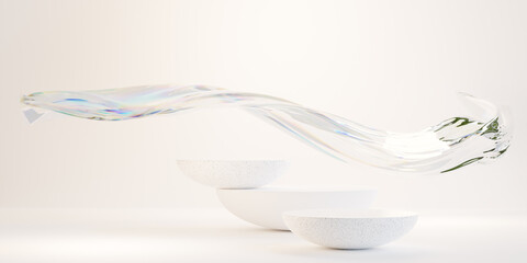 minimal scene with geometric podium for product presentation. 3d illustration