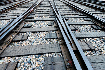 Fototapeta premium Part of vintage railroad tracks