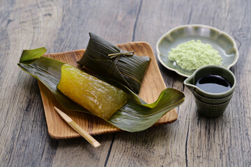 Sasamaki, glutinous rice dumplings wrapped in bamboo leaves, Japanese local confection