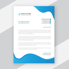Modern medical doctor healthcare service letterhead design template