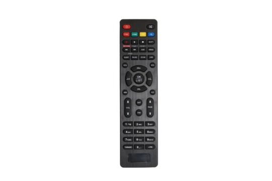 Tv remote controller, remote control device, isolated white background, png isolated