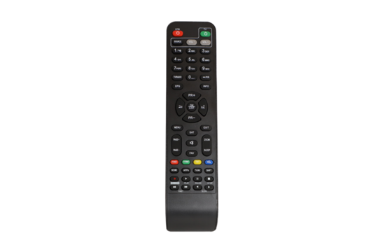Tv remote controller, remote control device, isolated white background, png isolated
