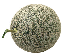 Sweet Green melons or cantaloupe isolated, transparent png, PNG format, cut-out