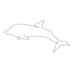 Fototapeta premium continuous line drawing of a dolphin on a white background. Vector illustration