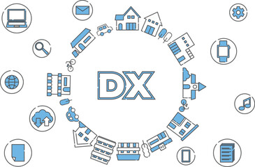 DX デジタルトランスフォーメーション Digital Transformation　イラストセット03