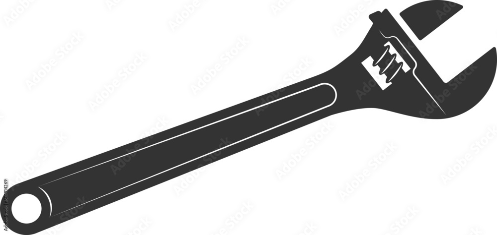 Poster tools vector wrench icon. spanner logo design element. key tool isolated on white background.