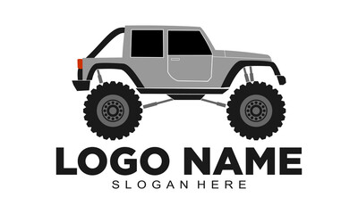 Off road car illustration vector logo