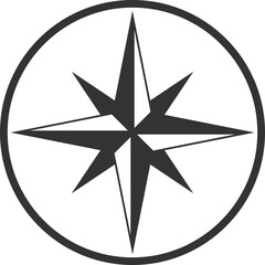 Compass icon vector. Wind rose star navigation.