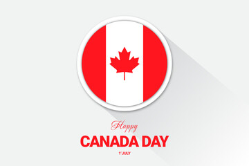 Fototapeta na wymiar Happy Canada Day background design with red maple leaf. vector illustration for greeting card, decoration and covering.