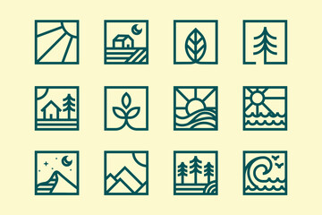 Minimal Nature Line Logos