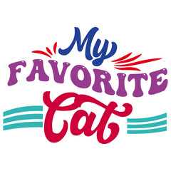 Retro Cat T-shirt Design, Vector