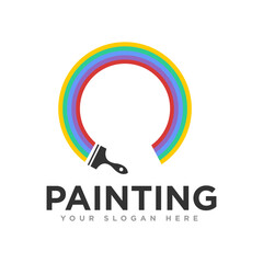 Obraz premium Home Painting Logo Design Illustration