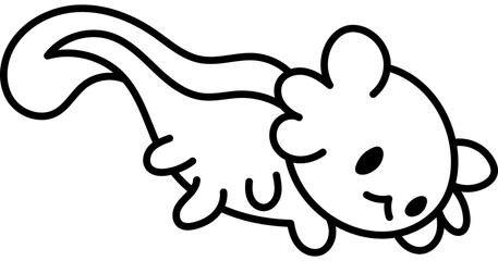 Coloring Page Axolotl Animal