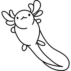 Coloring Page Axolotl Animal