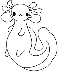 Coloring Page Axolotl Animal