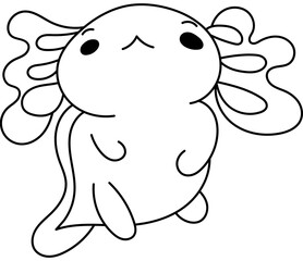Coloring Page Axolotl Animal