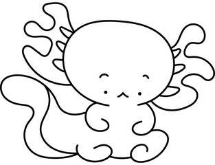 Coloring Page Axolotl Animal