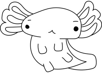 Coloring Page Axolotl Animal