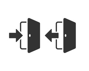Door icon. Sign in and sign out symbol. Log in and log out. Vector illustration image.