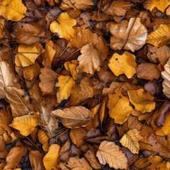 Autumn fallen leaves seamless pattern [Generative AI]