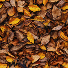 Autumn fallen leaves seamless pattern [Generative AI]